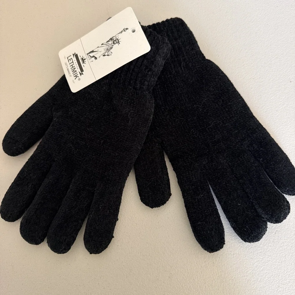 LETHMIK Winter Touchscreen Knit Gloves Warm Stretchy Black Magic Gloves NWT